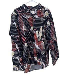 Rare rabbit neutrons Multicolor Abstract print long sleeve Button-Up Shirt